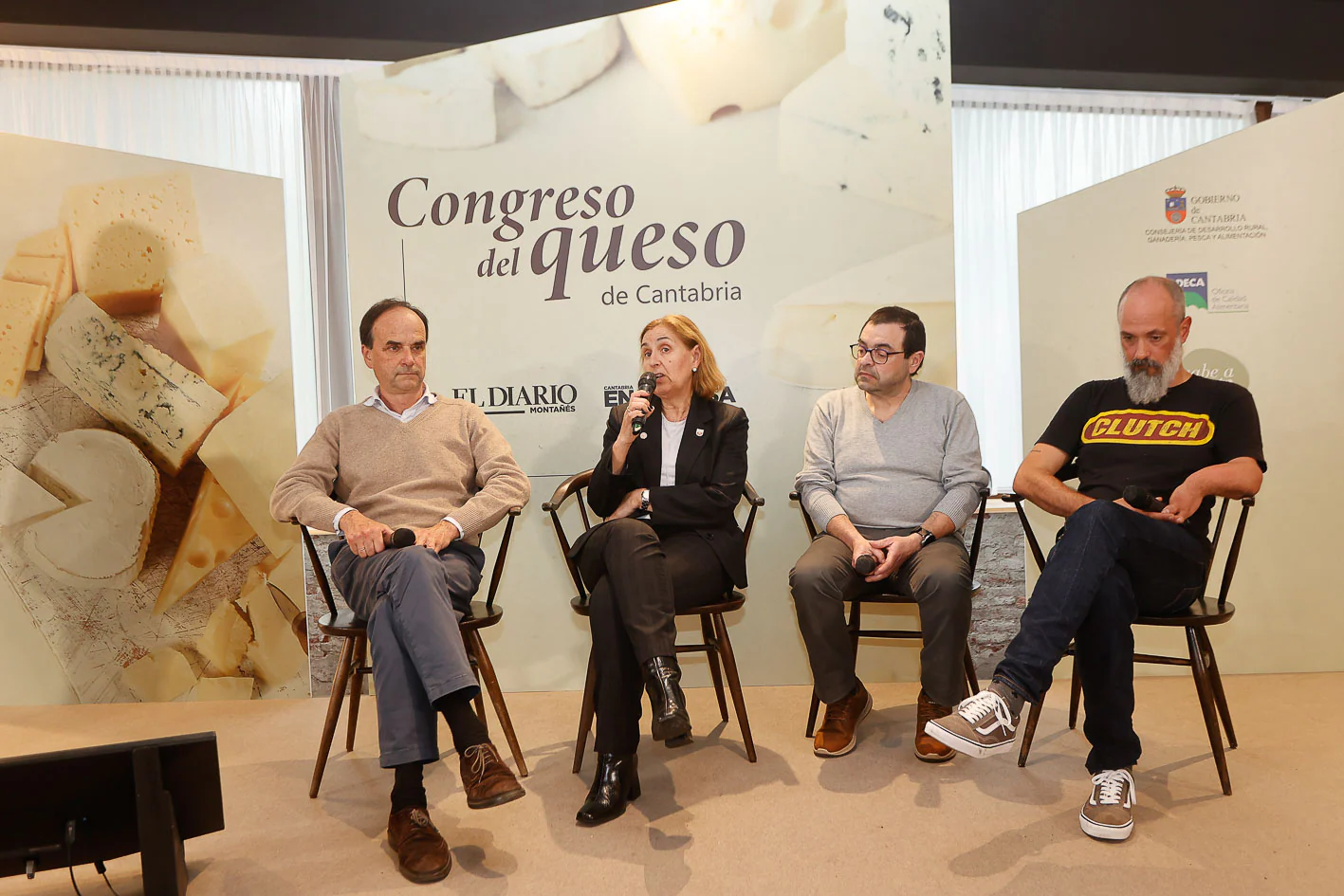 José María Alonso (Quesoba), Carolina Entrecanales (Granja Cudaña), Tomás Pérez (3 Valles Pasiegos) y Álvaro Carral (La Jarradilla). 